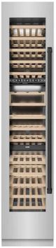 ZLINE Autograph Edition 18 in. 9 Cu. Ft. Triple Zone 68 Bottle Left Hinge Column Wine Cooler in Stainless Steel with Matte Black Accents-0