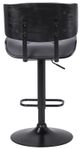 Armen Living Brooklyn Black/Grey Adjustable Swivel Bar Stool-3