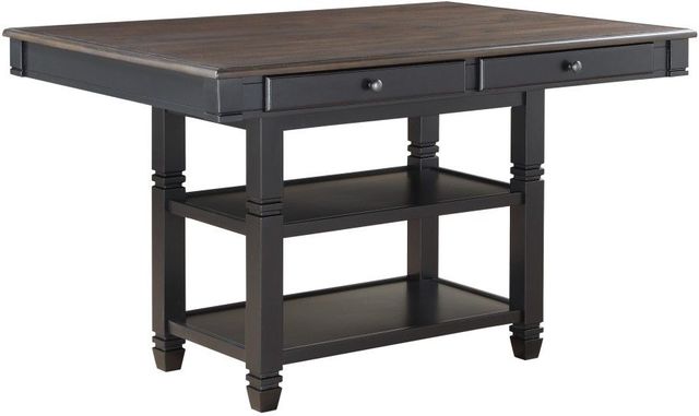 Homelegance® Baywater Black Counter Height Dining Table with Natural Tabletop -0