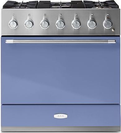 AGA™ Mercury 36" Stainless Steel Pro Style Dual Fuel Range with Carnaby Blue Door-0