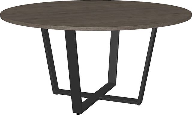 Amisco Customizable Ellington Thermo Fused Laminate Round Dining Table Top with Metal Base-0