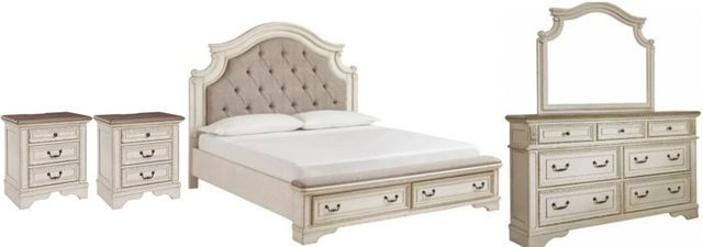 Signature Design by Ashley® Realyn 5-Piece Two-tone King Upholstered Bed Set-0