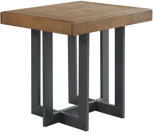 Intercon Eden Rustic Dune End Table with Black Base-0