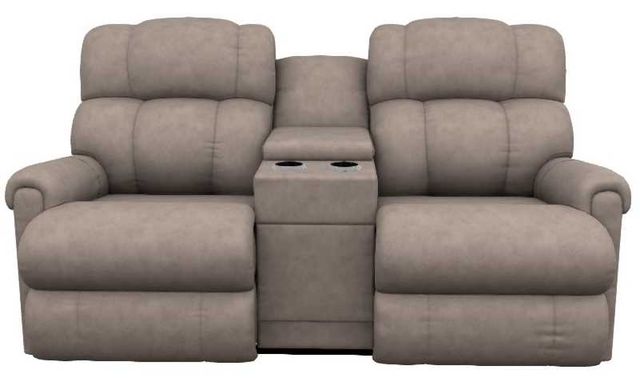 La-Z-Boy® Pinnacle Stone Leather Power Wall Reclining Loveseat with Headrest and Console-1