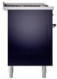 Ilve® Nostalgie II Noblesse 60'' Midnight Blue Pro Style Dual Fuel Range with Burnished Trim-2