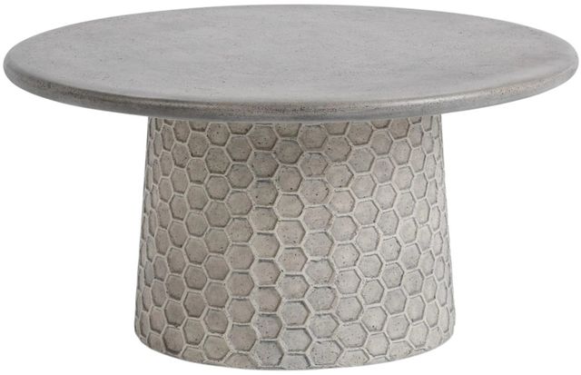 Classic Home Delaine Light Gray Concrete Outdoor Coffee Table-0