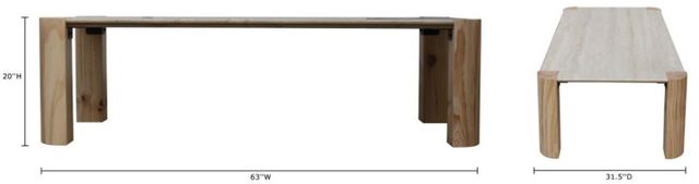 Nest Home Collections Esme Nordic Natural/Sabbia Travertine Rectangular Coffee Table-2