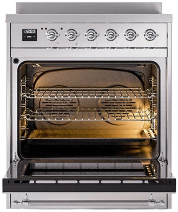 Ilve® Nostalgie II Series 30" Stainless Steel Pro Style Induction Range-1