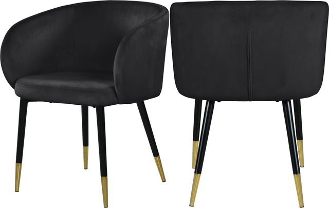 Meridian Furniture Louise Black Velvet Dining Chair-2