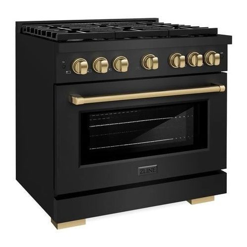 ZLINE Autograph Edition 36" Black Stainless Steel Pro Style Gas Range-2