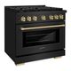 ZLINE Autograph Edition 36" Black Stainless Steel Pro Style Gas Range-2