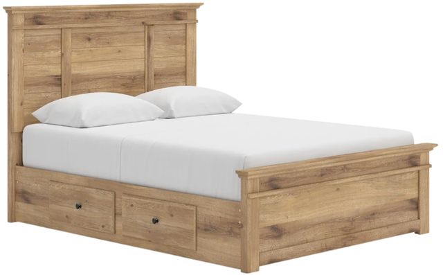 Signature Design by Ashley® Makidern Tan Queen Panel Bed with 2-Drawer Storage-0