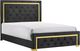 Crown Mark Pepe Black Queen Upholstered Panel Bed-0