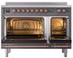 Ilve® Nostalgie II Noblesse 48'' Graphite Matte Pro Style Induction Range with Copper Trim-1
