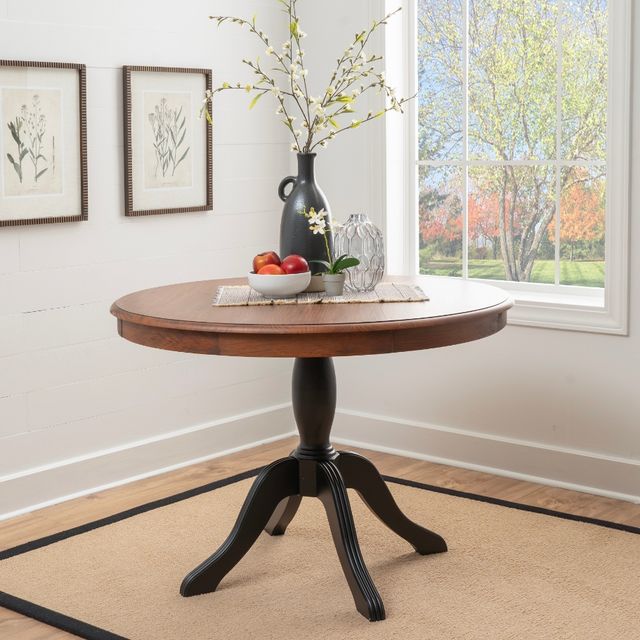 Linon Norah Black Walnut Pedestal Dining Table-1