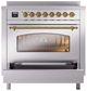 Ilve® Nostalgie II Series 36" Stainless Steel Pro Style Induction Range-2