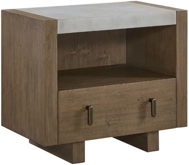 Bernards Moden Tea Nightstand with Cement Top-0