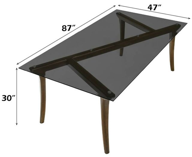 ACME Furniture Danzel Glass Top Dining Table with Vintage Oak Base-2