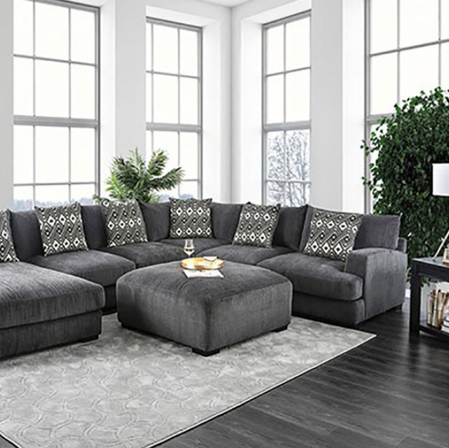 Furniture of America® Kaylee 6-Piece Gray Modular Sectional-1