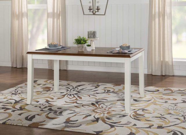 Powell® Jane Honey Brown Dining Table with Vanilla White Base-1