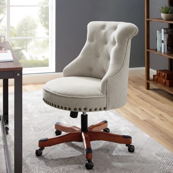 Linon Sinclair Natural Office Chair-1
