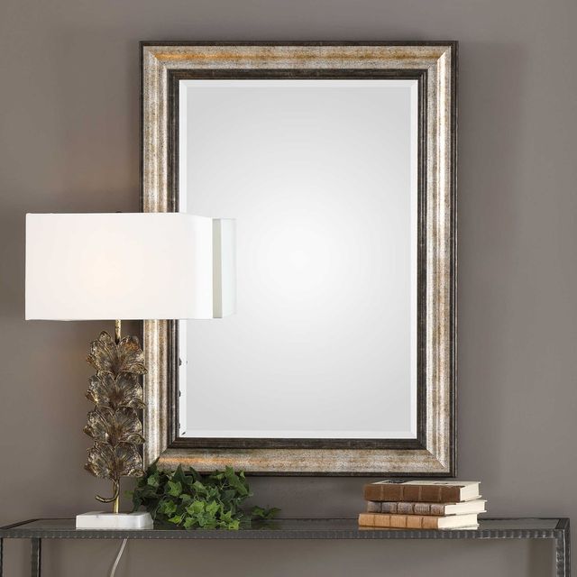 Uttermost® Shefford Antiqued Silver/Dark Bronze Mirror-1