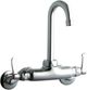 Elkay Chrome Foodservice 3-8" Adjustable Centers Wall Mount Faucet with 4" Gooseneck Spout-0