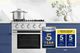 Hauslane HausPro 30" Stainless Steel Pro-Style Dual Fuel Range with Satin Brass Knobs-1
