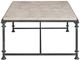 Bernhardt Galesbury Beige Travertine Cocktail Table with Antique Silver Base -1