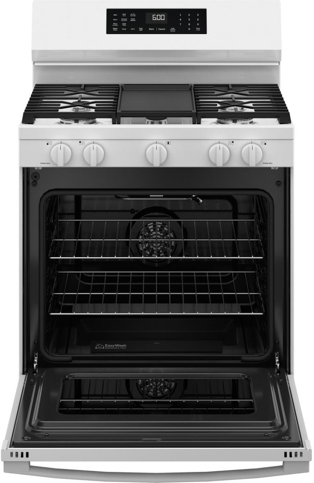 GE® 30'' White Freestanding Gas Range-2