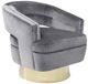 Sagebrook Home Velveteen Gray with Gold Base Chair-1