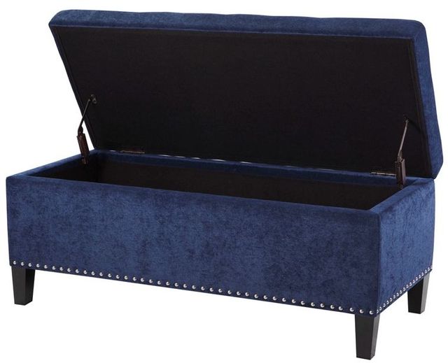 Olliix by Madison Park Blue Shandra II Tufted Top Storage Bench-1
