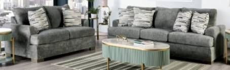 Furniture of America® Leytonstone 2-Piece Gray Living Room Sitting Set-0