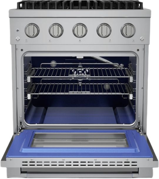 Hauslane HausPro Range 30" Stainless Steel Pro Style Gas Range with Stainless Steel Knobs-2