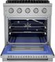 Hauslane HausPro Range 30" Stainless Steel Pro Style Gas Range with Stainless Steel Knobs-2