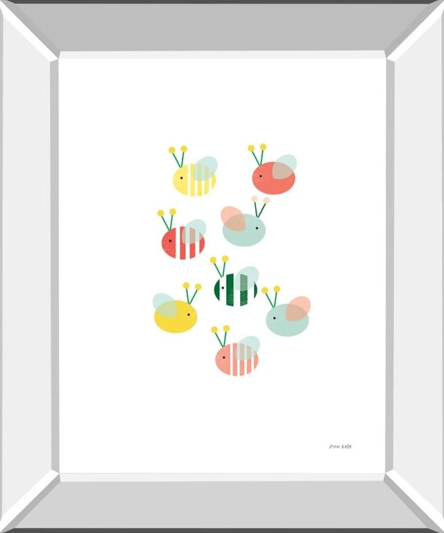 Classy Art Bumblebee Friends by Ann Kelle Mirror Framed Wall Art-0