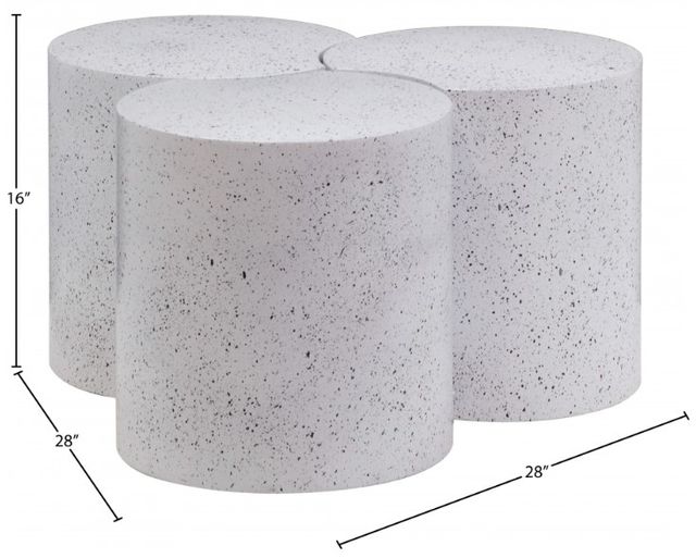 Meridian Furniture Dimple 3-Piece White 16'' Modular Nesting Coffee Table Set-3
