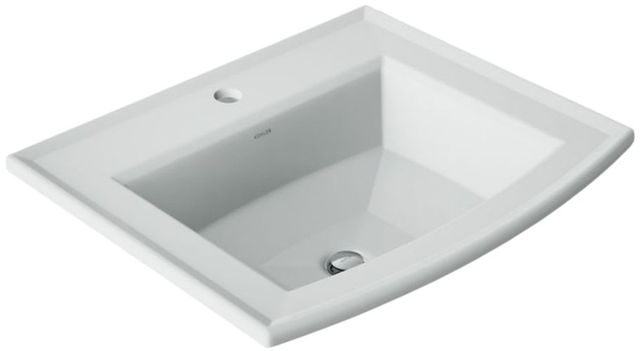 Kohler Archer® Ice Grey 22.75" Single-hole Rectangular Drop-In Bathroom Sink-0
