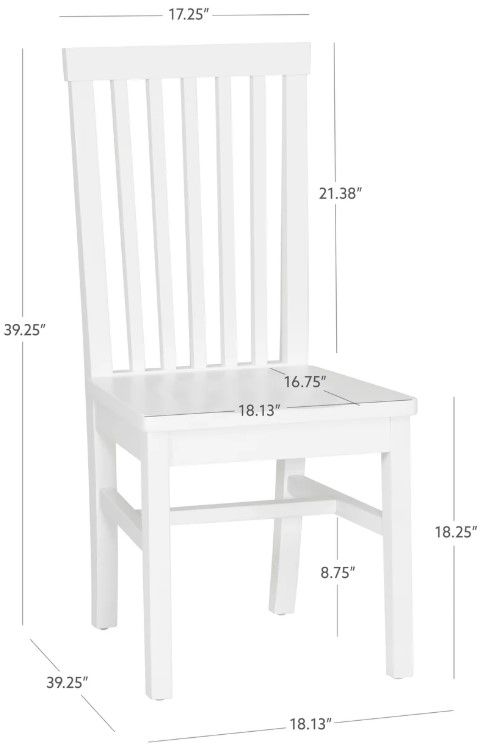 Linon Tory 2-Piece White Dining Chair Set-2