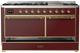 Ilve® Majestic III 60" Burgundy Pro Style Dual Fuel Liquid Propane Range with Solid Door and Brass Trim-1