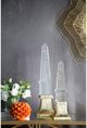 A & B Home Metallic Lighting Obelisk Decor-5