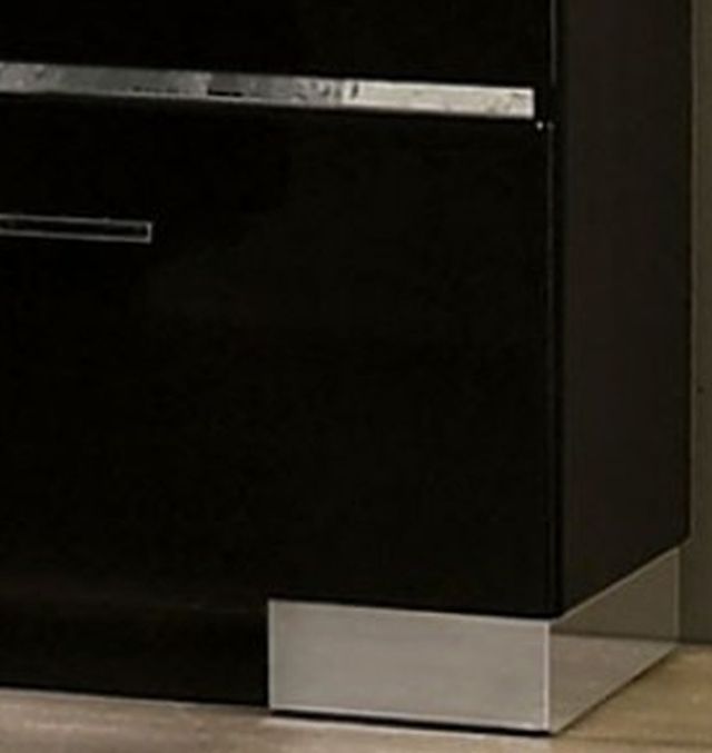 Furniture of America® Carlie Black/Chrome Nightstand-2