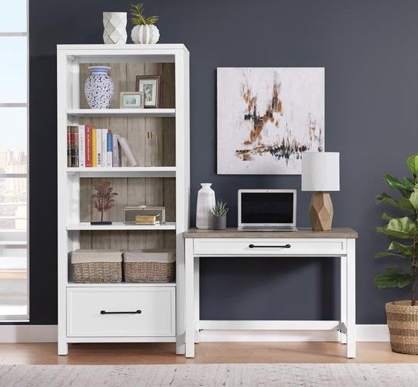 Riverside Furniture Finn Cloud/Fog Drawer Bookcase-3