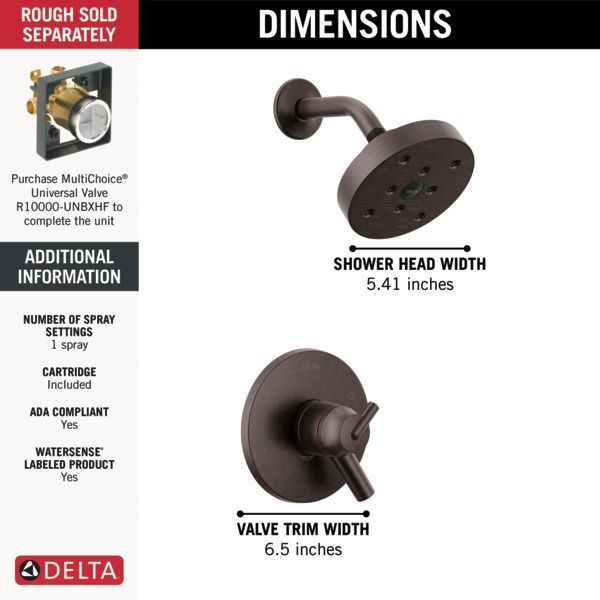 Delta Trinsic® Monitor® 17 Series H2Okinetic® Venetian Bronze Shower Trim-1