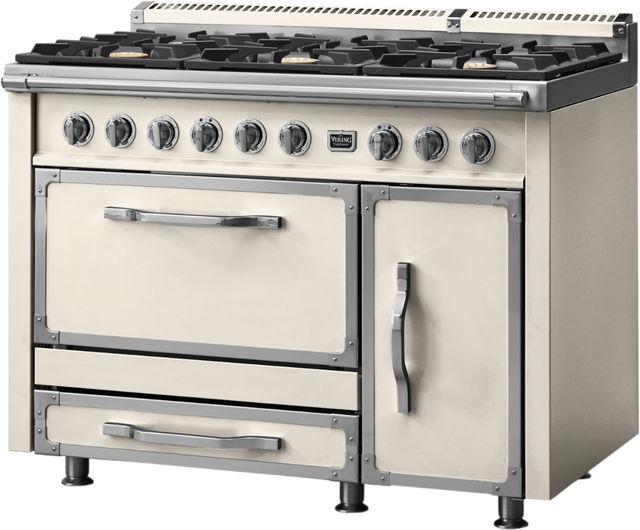 Viking® Tuscany 48" Pure White Pro Style Dual Fuel Range-3