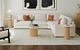 Elements International Sylvie 3-Piece White Faux Marble Top Occasional Table Set with Natural Base-1