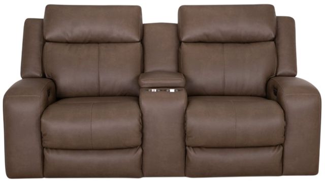 Franklin™ Winston Detroit Taupe Power Reclining Console Loveseat with Power Headrest-0