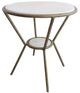 Uttermost® Refuge White Side Table with Antique Gold Frame-0