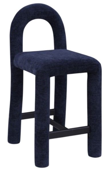 Meridian Furniture Amari Navy Upholstered Counter Stool-0