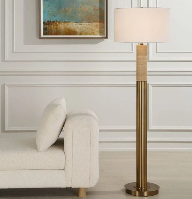Uttermost® Knox Antique Brass Floor Lamp-1
